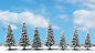 Preview: NOCH 25087 Schneetannen, 7 Stück, 8-12cm hoch