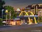 Preview: Vollmer 3635 H0 McDonald's Restaurant mit McCafé