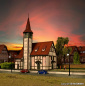 Preview: Vollmer 43768 H0 Fachwerkkirche Altbach