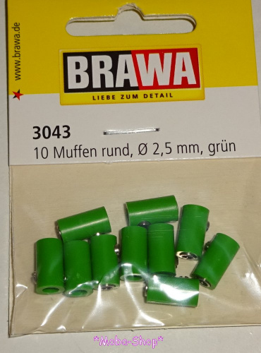 Brawa 3043 Muffen rund, grün (10 Stück)