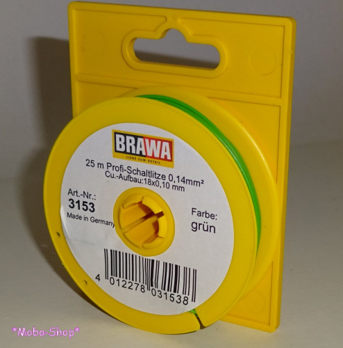 Brawa 3153 Schaltlitze 0,14mm² 25m, grün