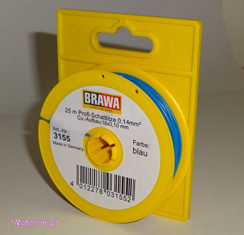 Brawa 3155 Schaltlitze 0,14mm² 25m, blau