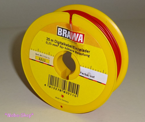 Brawa 3211 Schaltlitze 0,25 mm², 25m, rot