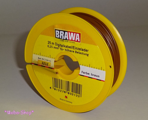 Brawa 3212 Schaltlitze 0,25 mm², 25m, braun