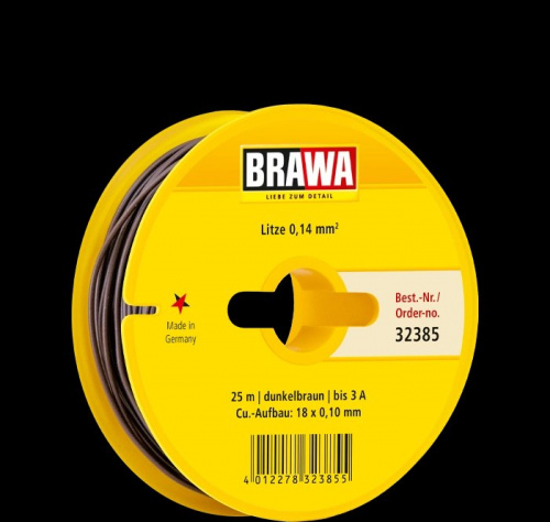 Brawa 32385 Schaltlitze 0,14mm² 25m, dunkelbraun