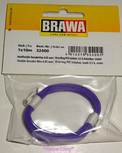 Brawa 32400 Dekoderlitze 0,05 mm², 10m, lila