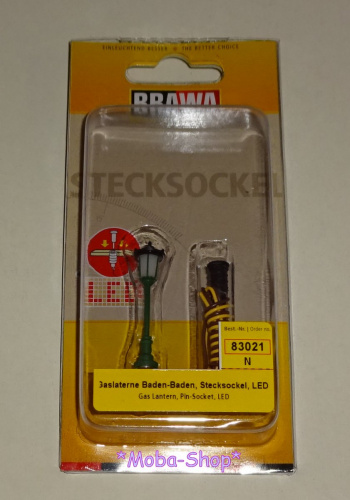 Preview: Brawa 83021 N Gaslaterne, Stecksockel mit LED
