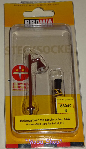 Brawa 83040 N Holzmastleuchte, Stecksockel mit LED