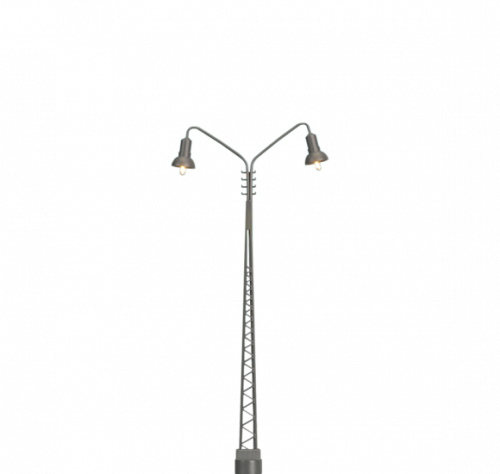 Brawa 84019 H0 Gittermastleuchte doppelt, Stecksockel mit LED