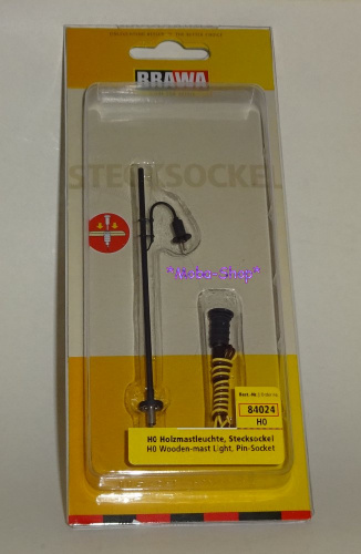 Preview: Brawa 84024 H0 Holzmastleuchte, Stecksockel