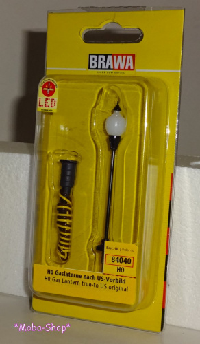 Brawa 84040 H0 US Gaslaterne, Stecksockel, LED