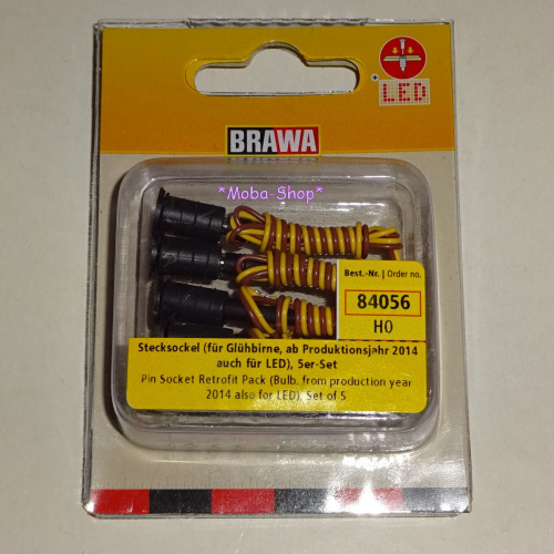 Preview: Brawa 84056 H0 Nachrüstpackung Stecksockel, (5 Stück)