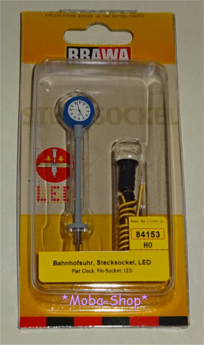 Preview: Brawa 84153 H0 Bahnsteiguhr, Stecksockel, LED