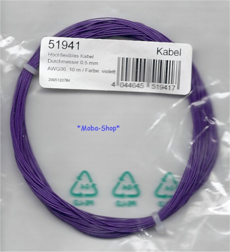 ESU 51941 Hochflexibles Kabel, 10m, 0.5mm, violett