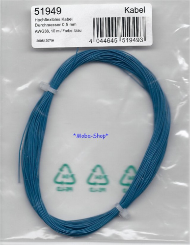 ESU 51949 Hochflexibles Kabel, 10m, 0.5mm, blau