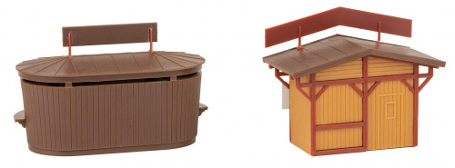 Preview: Faller 134002 H0 2 Weihnachtsmarktbuden mit beleuchtetem Weihnachtsbaum