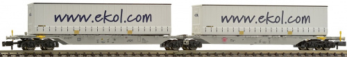 Fleischmann 825329 N Container-Doppeltragwagen »EKOL« AAE
