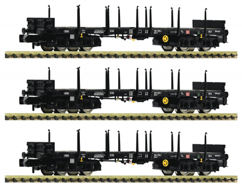 Fleischmann 826710 N 3-tlg. Set: Flachwagen, DB AG