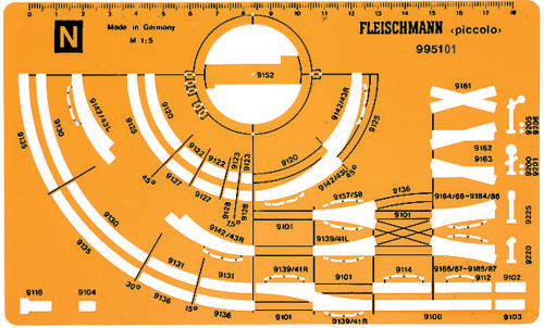 Fleischmann 995101 N Gleisplanschablone (piccolo-Gleis)