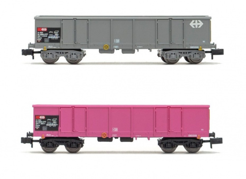 Arnold HN6426 N 2-tlg.Set offene Güterwagen Eaos, SBB, Ep. V