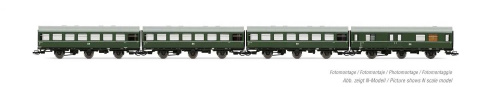 Arnold HN9509 TT 4-tlg.Set Reko Personenwagen, 3x 3.Kl. mit luggage, DR