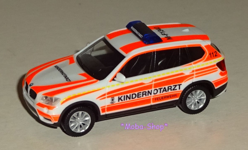 Herpa 092173 BMW X3 Kindernotarzt-Fahrzeug »Feuerwehr München«