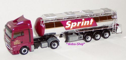 Herpa 158640 MAN TGX XLX Lebensmittelchromtank-Sattelzug »Sprint«