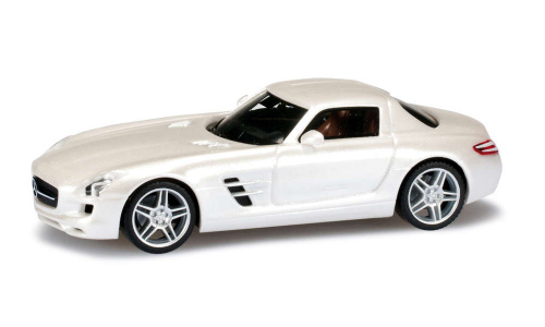 Herpa 034418-003 Mercedes-Benz SLS AMG, weißmetallic