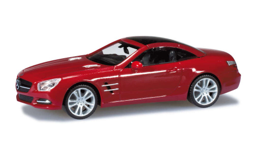 Herpa 034838 MB SL-Klasse Cabrio mit Hardtop, Le mans rot metallic