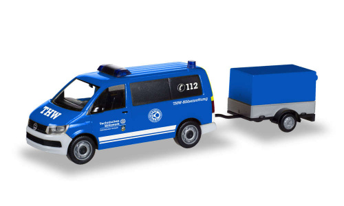 Herpa 093668 VW T6 Bus mit Anhänger »THW Korbach / Höhenrettung»