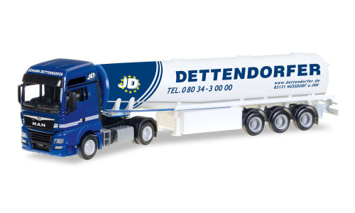 Herpa 307208 MAN TGX XXL Euro 6c Benzintank-Sattelzug »Dettendorfer»