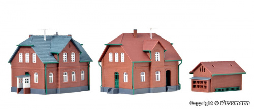 Preview: Kibri 36784 Z Werkswohnhaus, 2 Stück und ein Nebengebäude