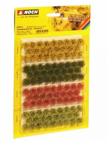 NOCH 07011 Grasbüschel XL »blühend«, rot, gelb, hell- und dunkelgrün