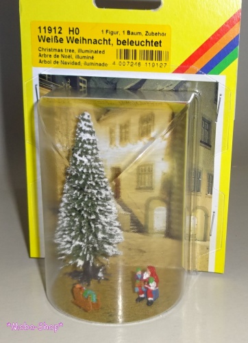 Preview: NOCH 11912 H0 Beleuchteter Weihnachtsbaum, weiß