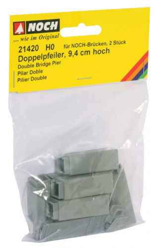 Preview: NOCH 21420 H0 Doppelpfeiler 9,4 cm hoch (2 Stück)