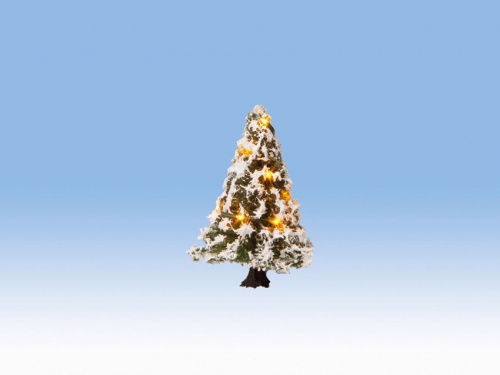 NOCH 22110 H0/TT/N/Z Beleuchteter Weihnachtsbaum, weiß, mit 10 LEDs
