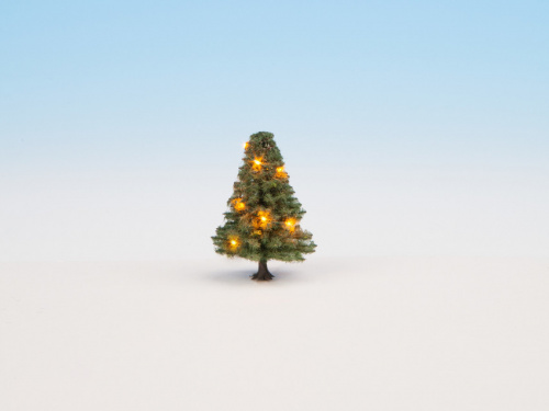 NOCH 22111 H0/TT/N/Z Beleuchteter Weihnachtsbaum, grün, mit 10 LEDs