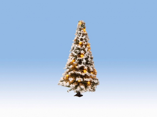 NOCH 22120 H0/TT/N Beleuchteter Weihnachtsbaum, weiß, mit 20 LEDs, 8cm hoch