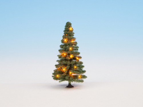 NOCH 22121 H0/TT/N Beleuchteter Weihnachtsbaum, grün, mit 20 LEDs, 8cm hoch
