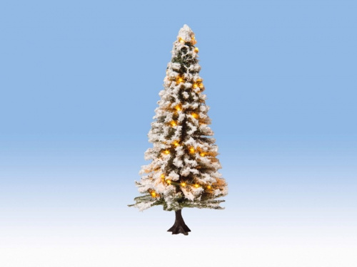 NOCH 22130 H0/TT Beleuchteter Weihnachtsbaum, weiß, mit 30 LEDs, 12cm hoch