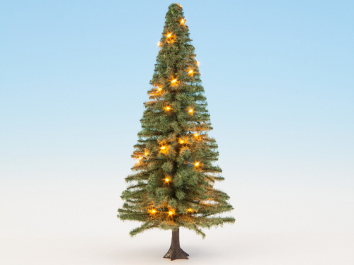 NOCH 22131 H0/TT Beleuchteter Weihnachtsbaum, grün, mit 30 LEDs, 12cm hoch