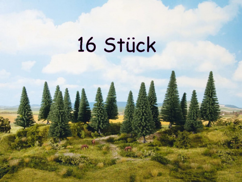NOCH 24643 Tannen, 16 Stück 4-10 cm hoch