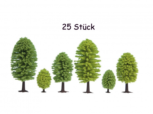 NOCH 26801 H0/TT Laubbäume, 25 Stück, 5 - 9 cm hoch