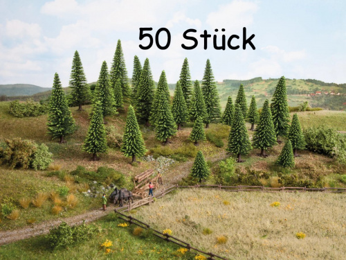 NOCH 26826 Modellfichten, 50 Stück, 5-14 cm hoch