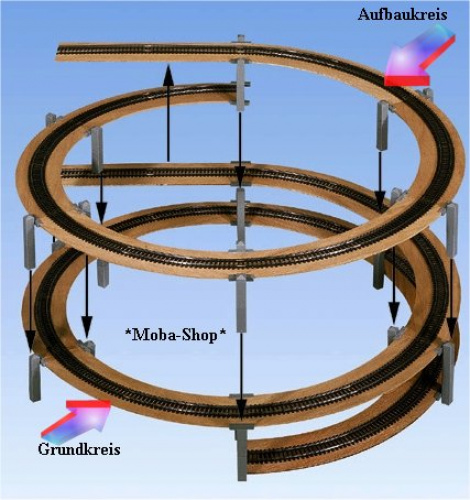 Preview: NOCH 53101 H0 Gleiswendel Aufbaukreis 1-gleisig, r360 mm
