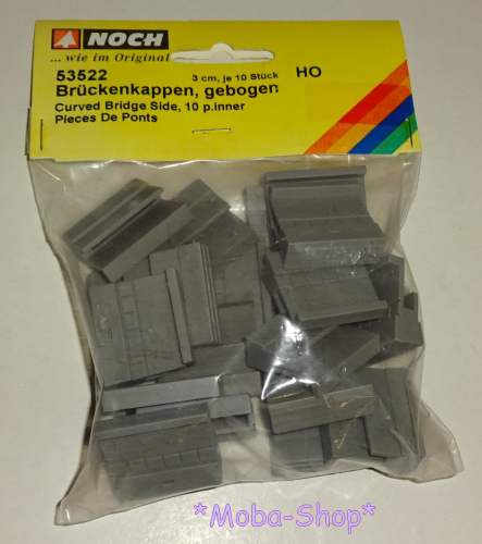 NOCH 53522 H0 Brückenkappen, gebogen 3cm, 2*10 Stück