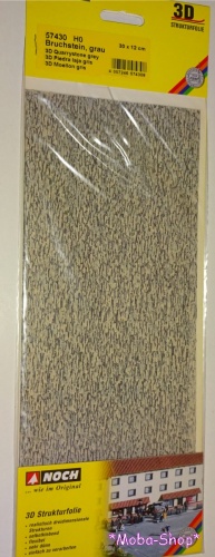 Preview: NOCH 57430 H0 3D Bruchstein, grau, Strukturfolie