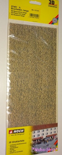 Preview: NOCH 57451 N 3D Bruchstein, beige, Strukturfolie