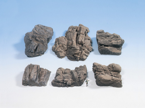 NOCH 58452 Struktur-Felsstücke Sandstein, (6 Stück)