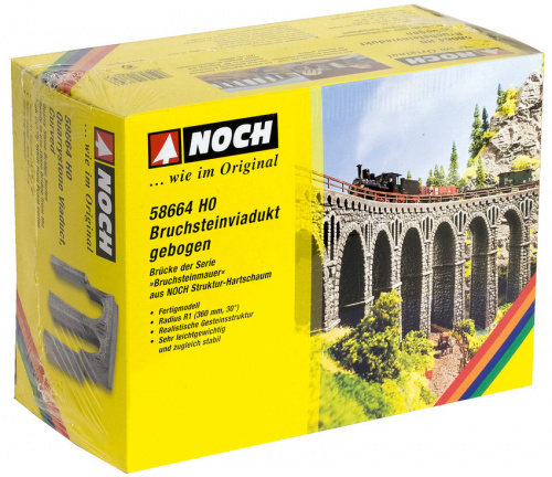 Preview: NOCH 58664 H0 Bruchsteinviadukt, gebogen, R1